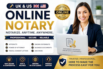 provide online notary and notarization services for UK US documents