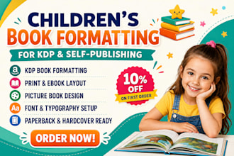 format children picture book for amazon KDP, kindle, paperback and ebook layout