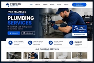 design wix plumber website plumbing repair company local service business