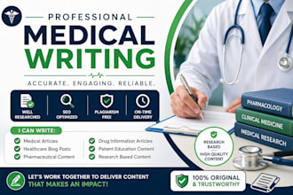 write SEO medical, healthcare and pharmaceutical articles