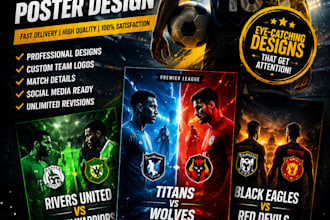 design a professional football match poster