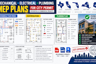 design mechanical electrical plumbing mep plans for tx ca fl ny az city permit