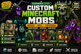 create custom minecraft mobs, bosses, npcs and blockbench creatures