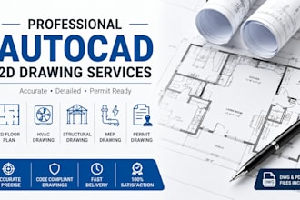 do autocad 2d floor plan, hvac, structural mep drawing, permit drawing