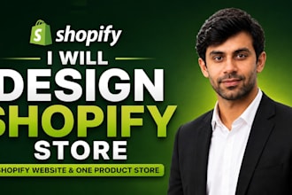 design a shopify store, shopify website and one product store