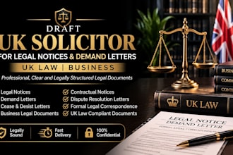 draft UK solicitor for legal notices and demand letters, UK law business
