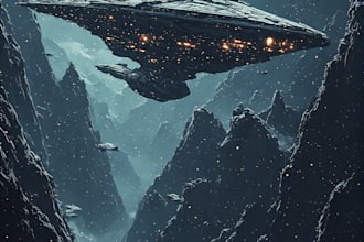 spaceship, illustration and sci fi concept art