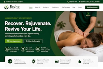 design squarespace massage therapy website phsiotherapy wellness clinic website