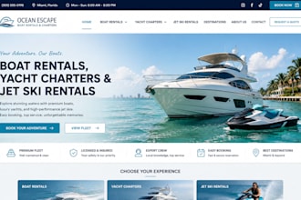 design squarespace boat rental website yacht charter website jet ski website