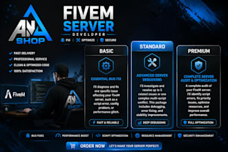 develop, debug, fix and optimize your fivem server