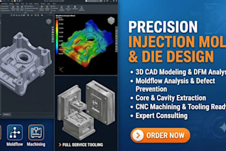 do precise injection mold, 3d design, cnc machining, moldflow and consulting