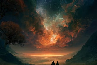 paint fantasy album cover art illustration