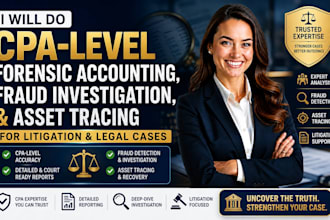 do CPA level forensic accounting, fraud investigation and asset tracing, divorce