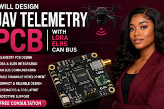 design uav telemetry pcb with lora elrs can bus and stm32 firmware