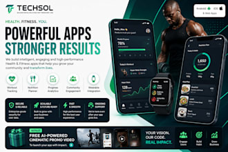 build functional health fitness app, gym app, wellness app android ios ai app