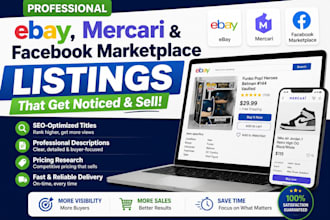 create ebay, mercari, and facebook marketplace listings