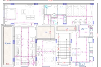 redraw house floor plans in autocad with dimensions, sketch, blueprint layout