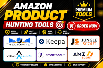 give you helium 10, jungle scout, keepa, seller amp and more