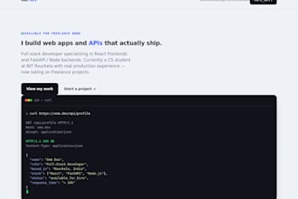 build a full stack web application and websites