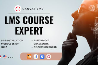 create and setup canvas lms, online course, moodle and elearning website