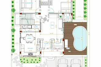 draw professional 2d floor plan, house plan, autocad floor plan and redraw