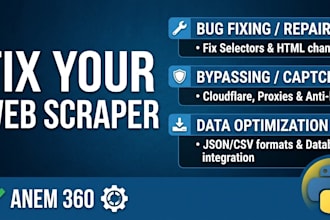 fix or update your broken python web scraper or automation