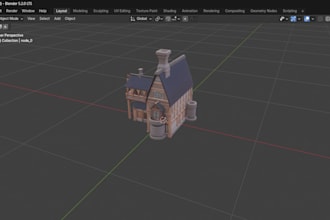 provide a 3d model for a semi realistic house ready to use