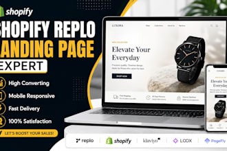 build a shopify landing page in replo