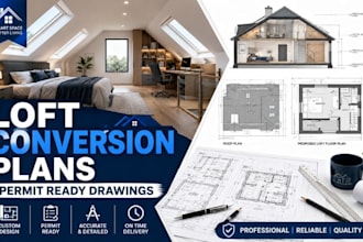 design loft conversion plans, house extension with architectural drawings