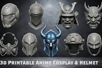 create custom 3d printable cosplay helmet anime mask 3d halloween armor and stl