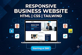 design responsive business website in HTML CSS tailwind