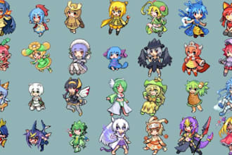 do pixel sprite sheet pixel art character animation game art character design