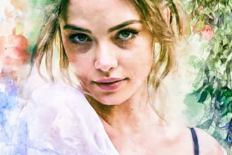 watercolor portrait painting, photo to watercolor portrait