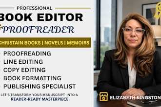 proofread, line and copy edit your christain book, novel and memoir manuscript