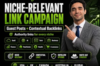 niche relevant guest post and contextual backlink campaign