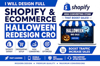 design full shopify and ecommerce halloween redesign cro