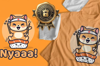 design a cute kawaii cartoon logo with exclusive license