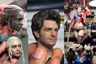 3d print and paint miniature painting action figure 3d head bust mini status stl