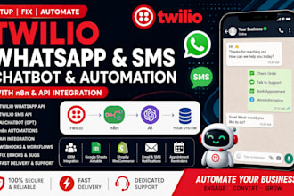 fix setup twilio whatsapp SMS chatbot n8n automation API integration