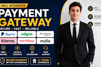 integrate paypal, adyen, braintree, klarna, worldpay, mollie payment gateway