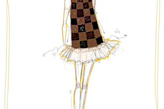 sketch fashion illustrations on procreate