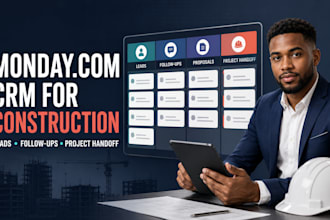 setup monday CRM automation ai workflow for construction sales and projects