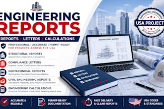 prepare structural, civil, geotechnical reports and engineering calculations