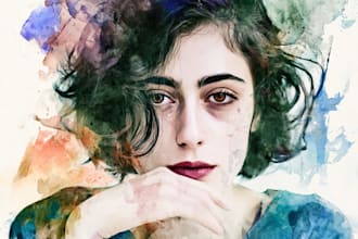draw watercolor character design and portraits