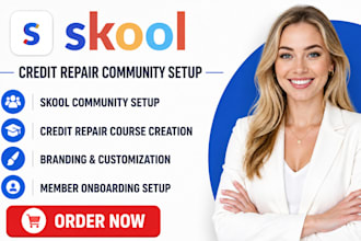 do skool community setup, skool credit repair,  skool course creation promotion
