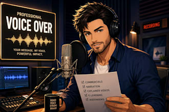 record a professional male voice over for brands and businesses