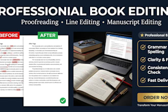 proofread, edit, and format your book or ebook manuscript