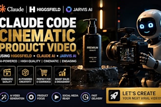 claude code cinematic product video using  higgsfield cluade ai video jarvis ai