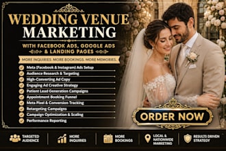 generate wedding venue marketing with facebook ads google ads with landing pages
