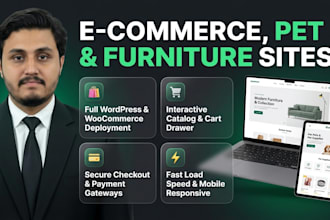 build modern ecommerce store, pet or furniture site